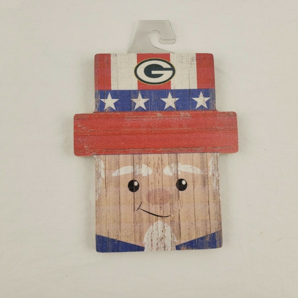 Uncle Sam and Green Bay Packers Wooden Sign